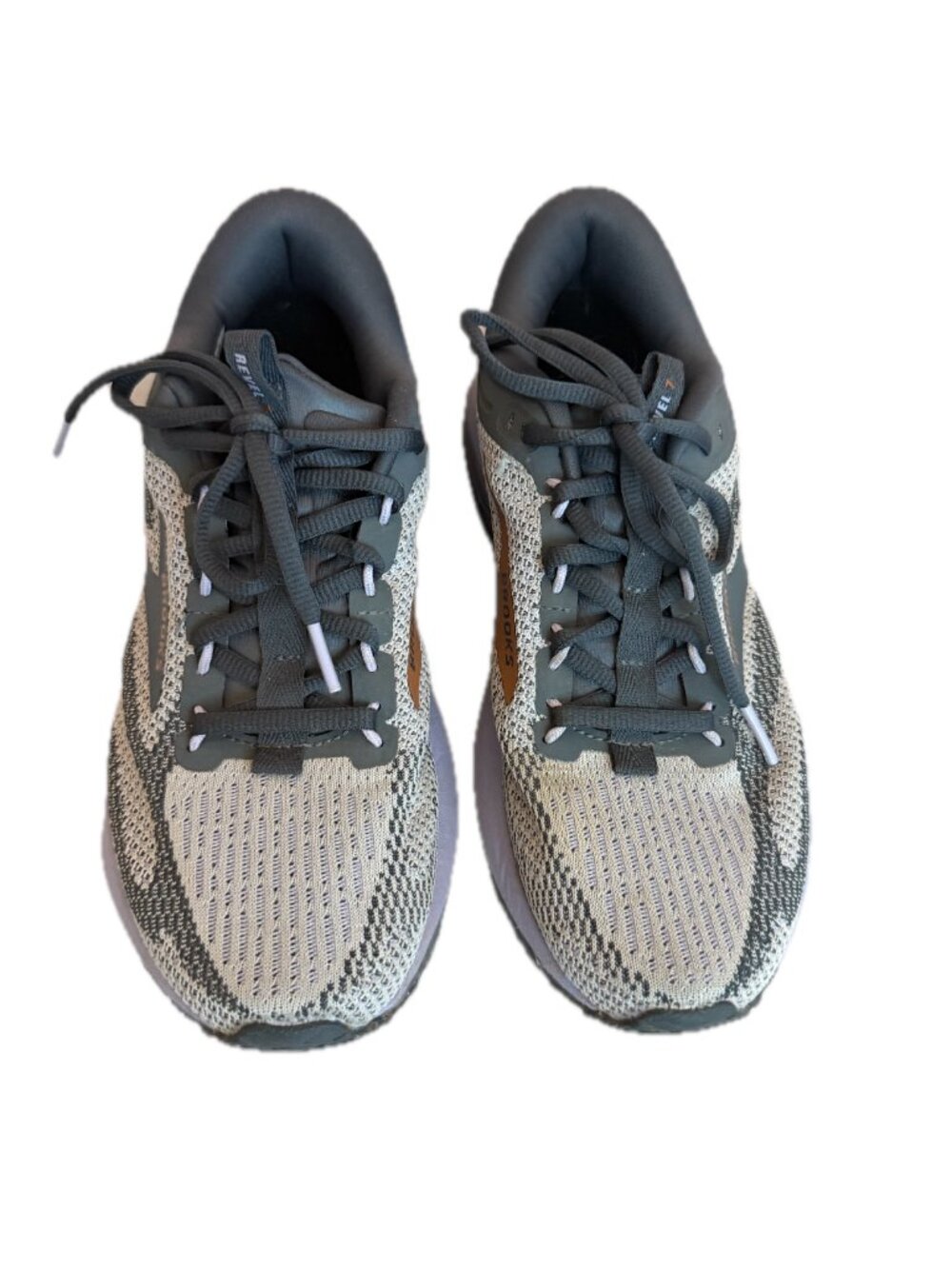 Brooks Grey Knit Running Shoes Sneakers Revel 7 Athletic Lace Size 8 Women's - Picture 2 of 13